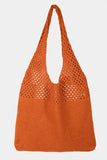 Half Pointelle Knit Tote Bag