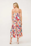 Tiered Floral Midi Cami Dress with Pockets
