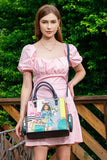 Eco-Leather Handbag with Side Pockets