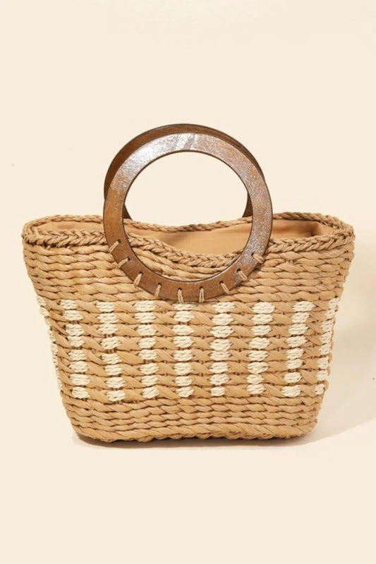 Braided Round Handle Tote Bag