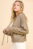 Drop Shoulder Long Sleeve Hooded Sweater