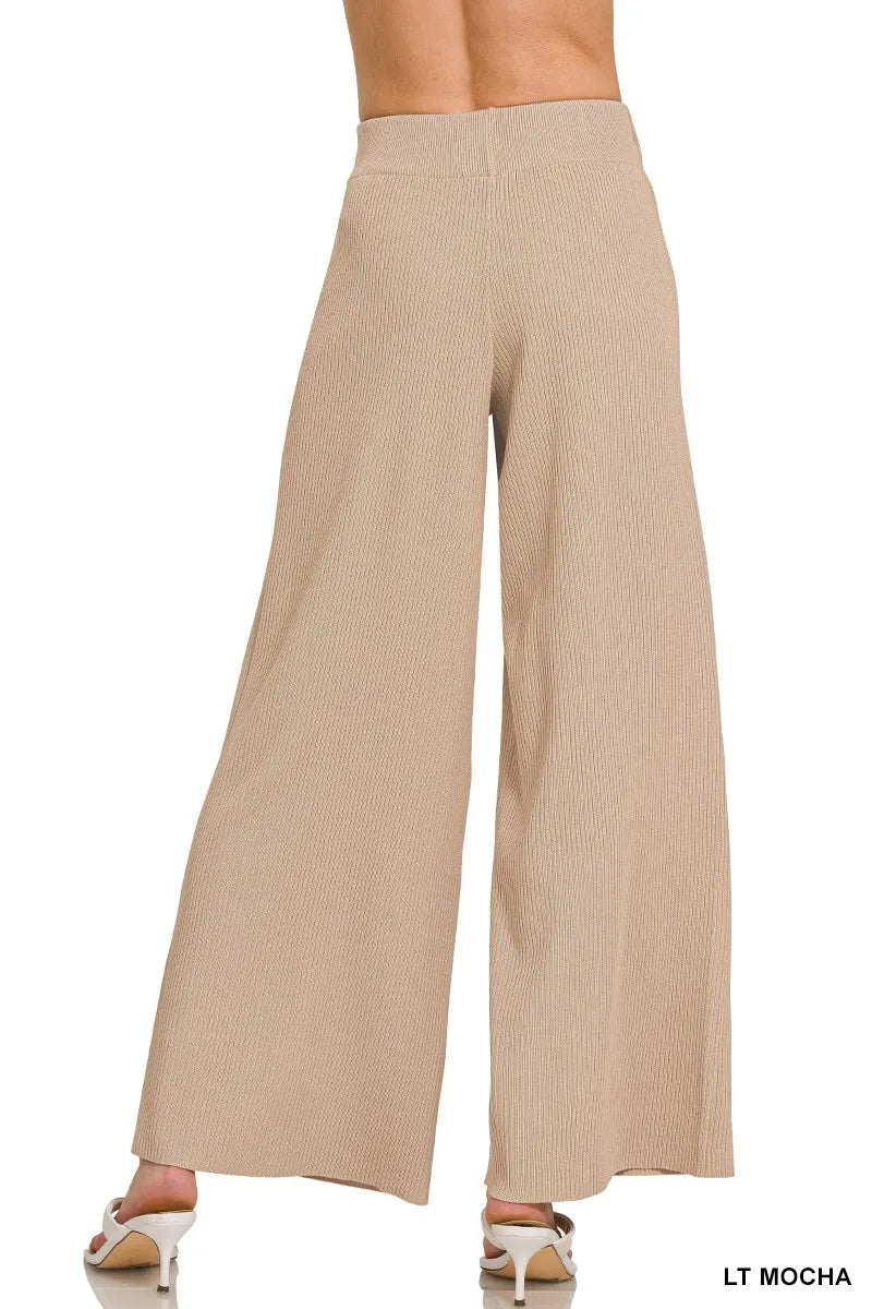 Viscose Ribbed Sweater Pants