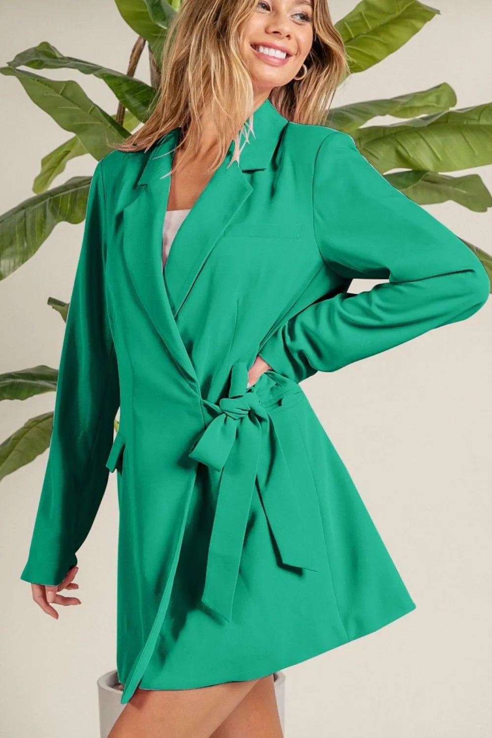 Wrap Tie Detailed Long Blazer