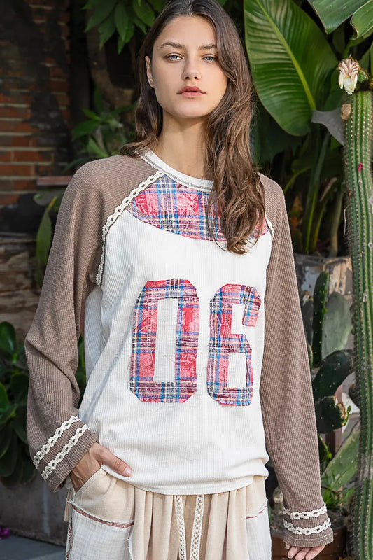Retro Number 06 Raglan Sleeve Shirt