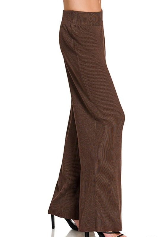 Viscose Ribbed Sweater Pants