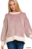 Vertical Stripe Crewneck Sweater