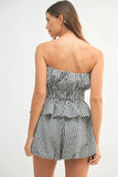Gingham Tube Top and Shorts Set