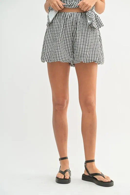 Gingham Tube Top and Shorts Set