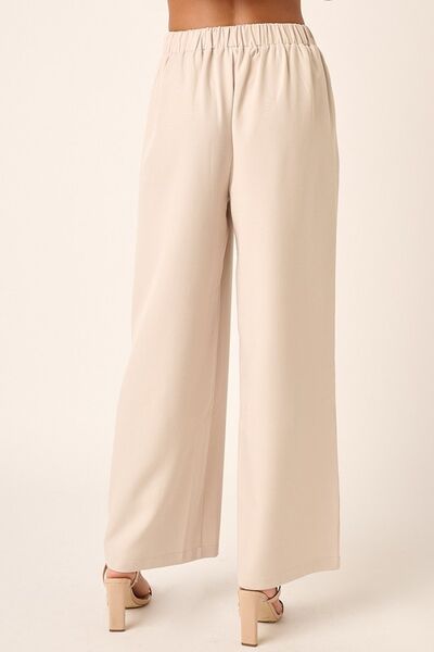 Inverted Pleat Detail Wide Leg Pants