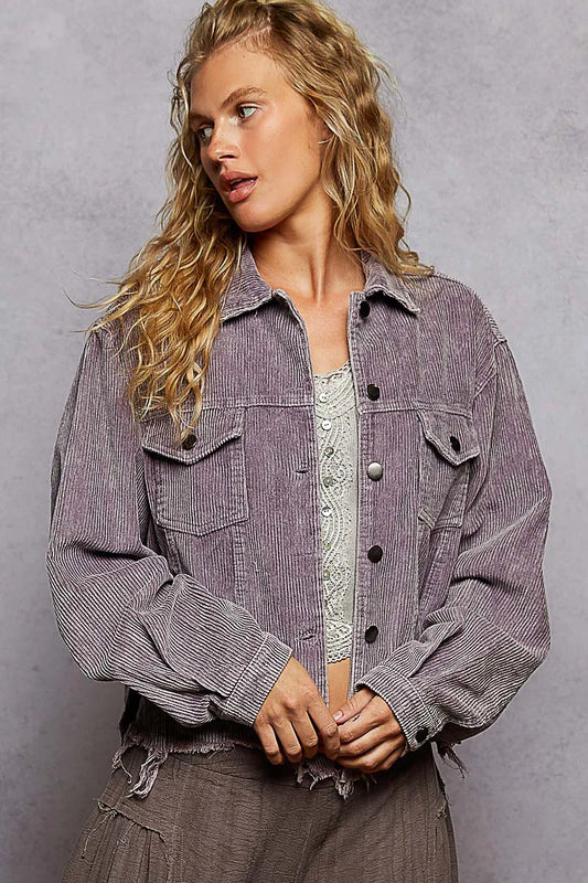 Vintage Oversized Corduroy Utility Jacket