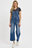 Full Size Knotted Strap Denim Overalls with Pockets Plus Size