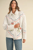 Floral Multi Color Embroidered Quilted Jacket