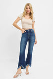 High Rise Crop Bootcut Fray Hem Jeans