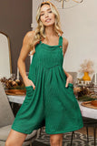 Crinkle Ribbed Wide Leg Short Romper