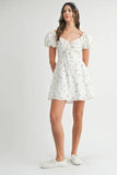Floral Print Puff Sleeve Mini Dress