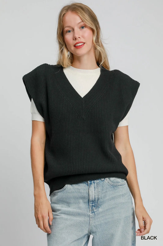 Relaxed V-Neck Sweater Vest