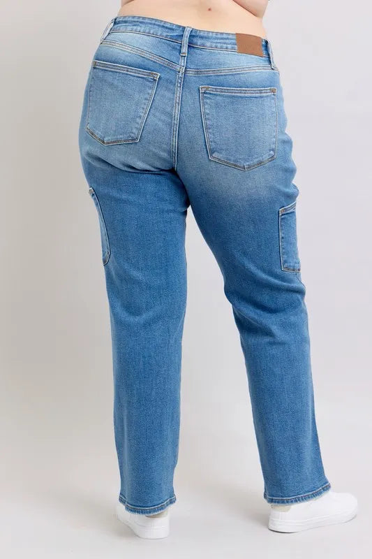 Full Size High Waist 90's Straight Jeans Plus Size