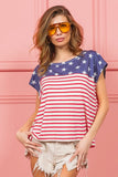 Star Rpinted with Stripe Combo Top