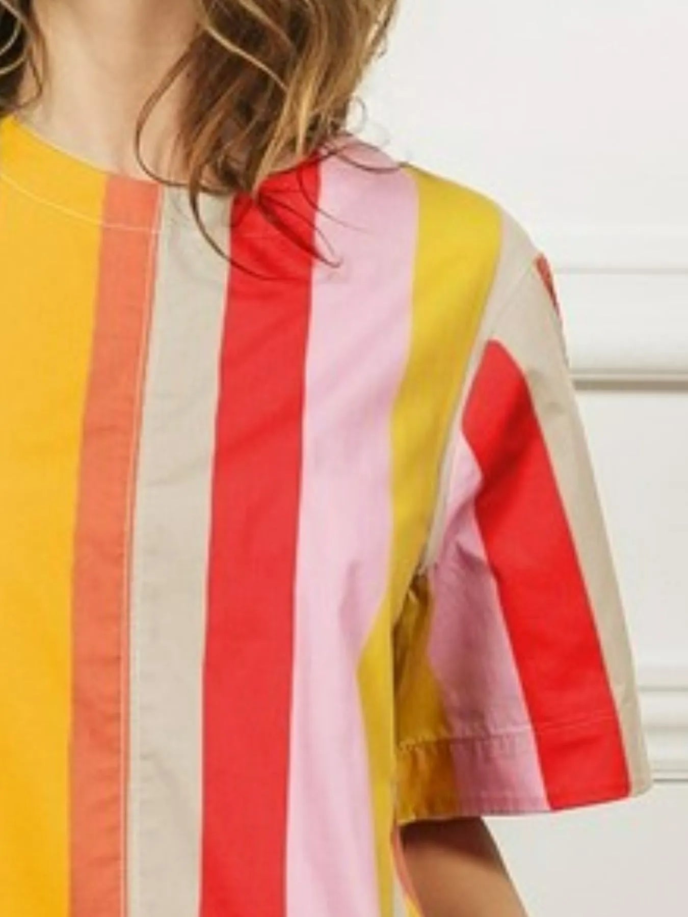 Rainbow Stripe Relaxed Fit Midi Dress