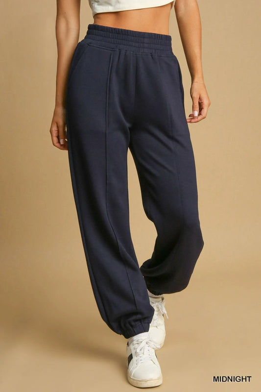 Seam-Accent Joggers with Adjustable Drawstring