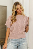Cable Knit Textured Sweater Top