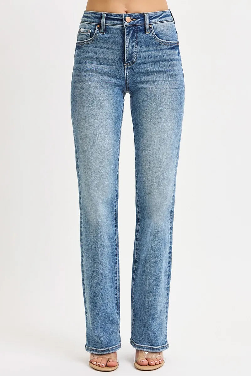 High-Waist Control Straight Leg Premium Jeans