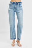Full Size High Rise Ankle Boyfriend Distressed Jeans Plus Size