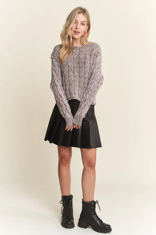Cut Edge Detail Mineral Washed Sweater