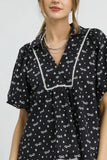 Sailor Collar Bow Pattern Blouse