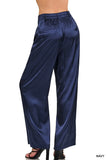 Wide-Leg Satin Pants