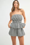 Gingham Tube Top and Shorts Set