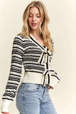 Bow Tie Stripe Sweater Top