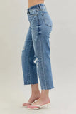 Full Size High Waist Destroy Crop Wide Leg Jeans Plus Size