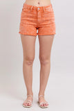 Peach Mid Rise Denim Shorts
