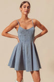 Chic Fit and Flare Denim Mini Dress