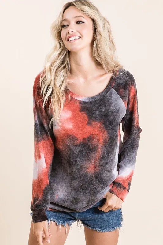 Tie Dye Sweater Knit Top