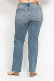 Full Size High Waist Distressed Dad Jean Plus Size