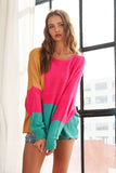Loose Fit Colorblock Sweater
