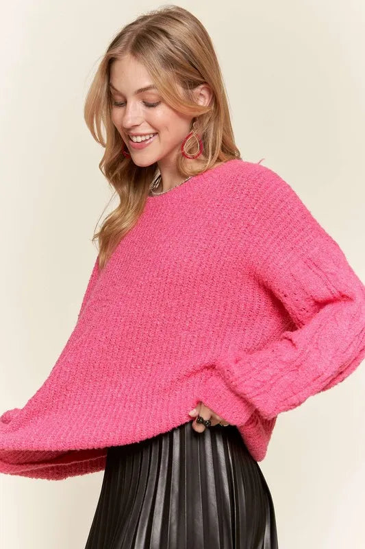 Puff Sleeve Cozy Sweater Top