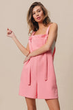Texured Jacquard Romper with Side Pockets