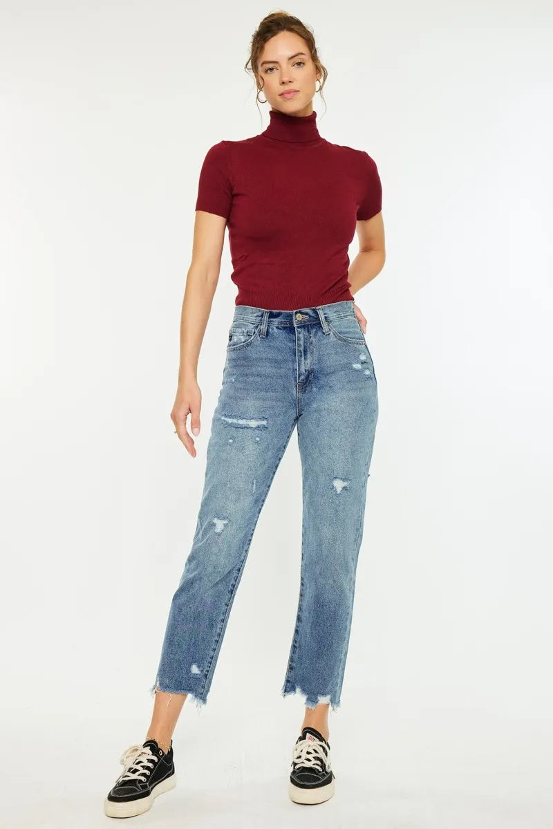 Timeless High Waist Slim Straight Jeans