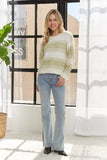 Horizontal Stripes Knit Textured Sweater