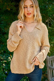 Textured Basic Collar Neck Sweater Pullover