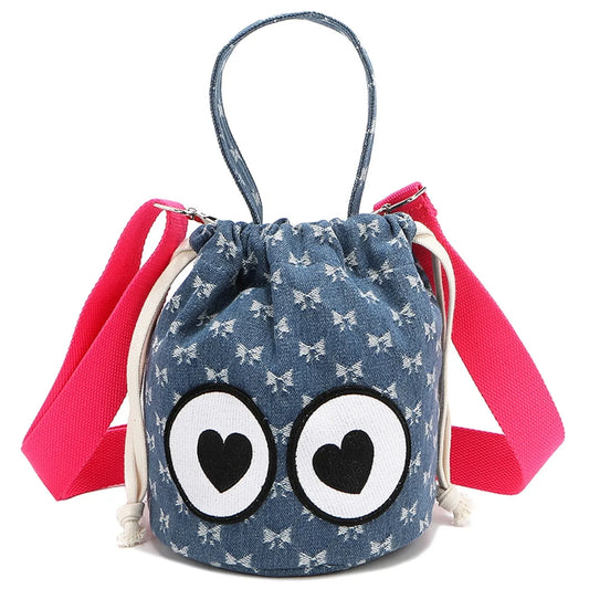 Cartoon Eyes Bucket Handbag
