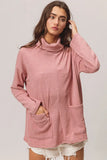 Piper Ribbed Twin Pocket Turtle Neck Top