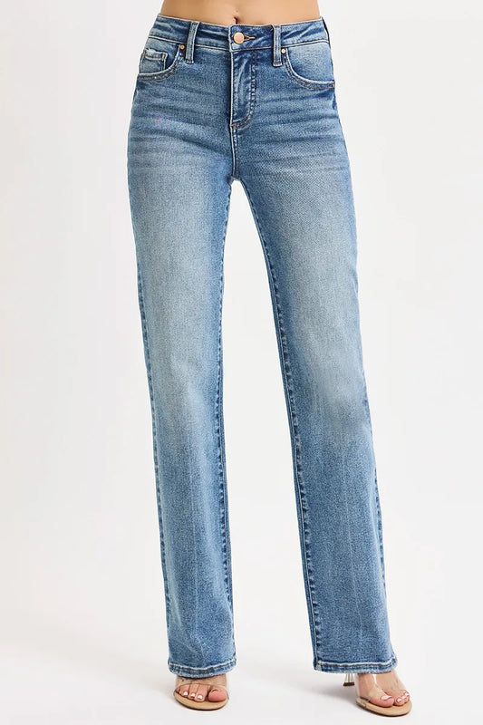 High-Waist Control Straight Leg Premium Jeans