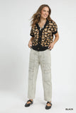 Leopard Print Button-Up Short Sleeve Cardigan