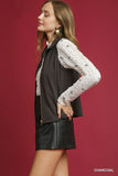 Sleek Front-Zip Vest with Functional Pockets