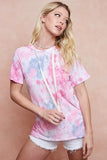Tie Dye Terry Hoodie with Drawstring