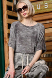 Melange Texture Relaxed Fit Round Neck Tee
